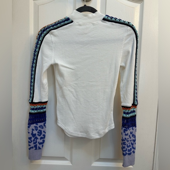 FREE PEOPLE Switch It Up Cuff Thermal Top in Ivory - Picture 5 of 6